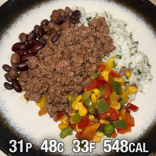 Beef burrito bowl