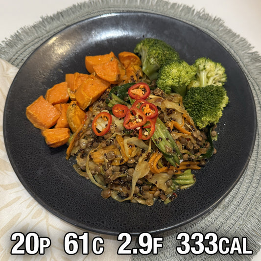 Lentil and quinoa vegan dish